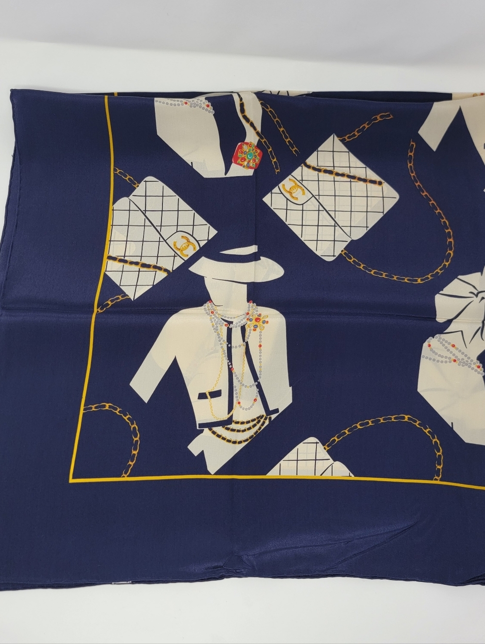 CHANEL Mademossile Print 100% Silk Scarf - Picture 6 of 9